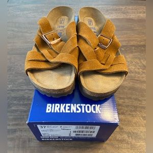 New Birkenstock Lugano Mink Suede Sandals Size 6 NWOT